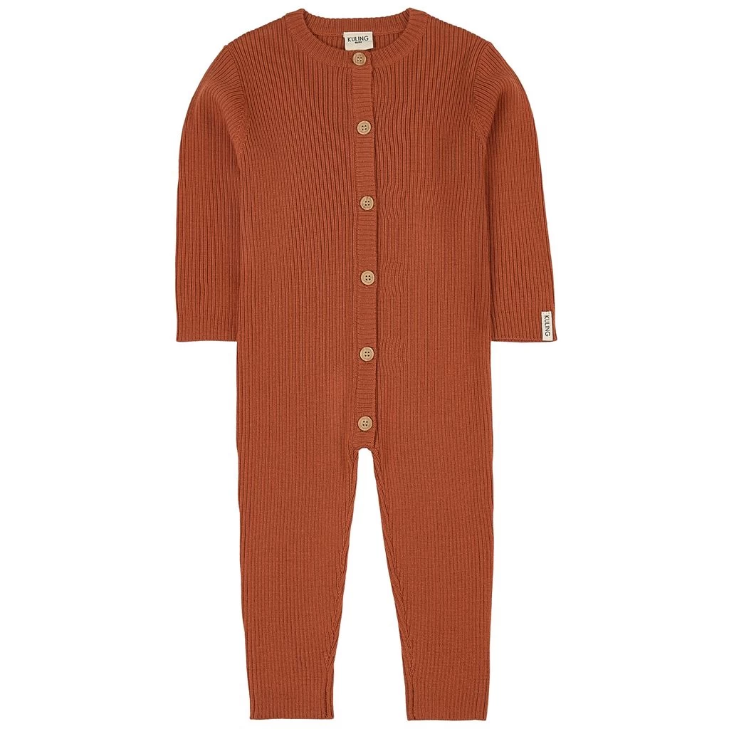 Rib-knit Onesie Rust 1 Rib-knit Onesie Rust
