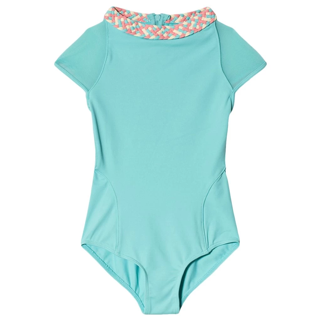 Alisha Cap Sleeve Leotard Teal/Gelato Weave 1 Alisha Cap Sleeve Leotard Teal/Gelato Weave