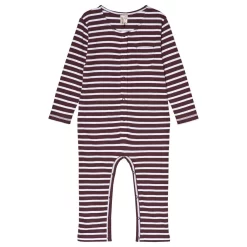 One-Piece Plum/White Stripe