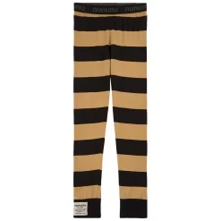 Wonderland Branded Striped Leggings Black/Mocha