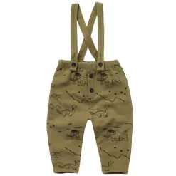 Printed Sweatpants With Suspenders Khaki