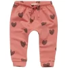 Ribbed Printed Baby Pants Faded Rose