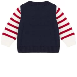 PETIT BATEAU Knitted Striped Baby Cardigan Marshmallow/Multico -PETIT BATEAU Store 1024x1024 391
