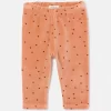 Polka Dot Velour Baby Leggings Pink