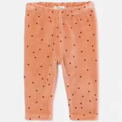 Polka Dot Velour Baby Leggings Pink