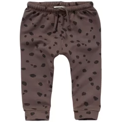Ribbed Printed Baby Pants Brown