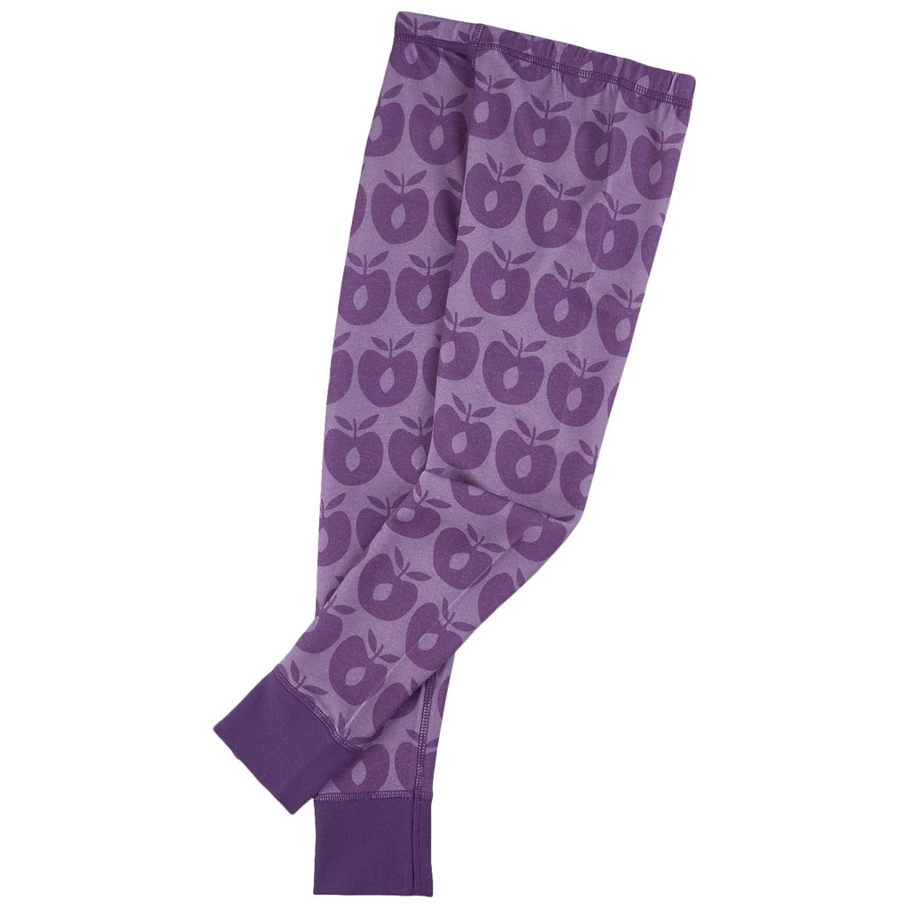 Småfolk Retro Apple Printed Leggings Purple 2 Småfolk Retro Apple Printed Leggings Purple - Image 2
