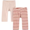 Minymo 2-Pack Rib Leggings Canyon Rose