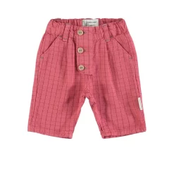 Pants With Checked Pattern Strawberry