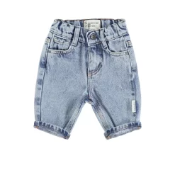 Pants With Button Closure Denim Blue