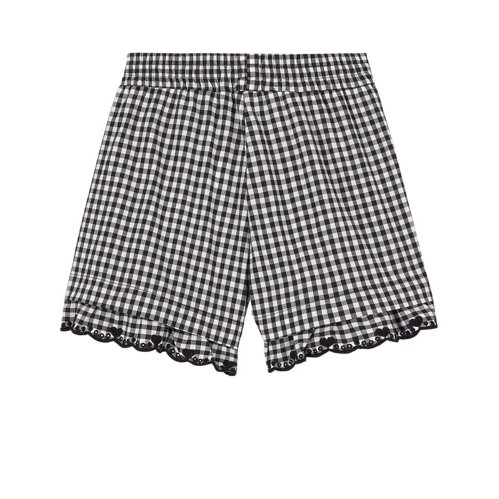 Monnalisa Gingham Shorts Black 2 Monnalisa Gingham Shorts Black - Image 2