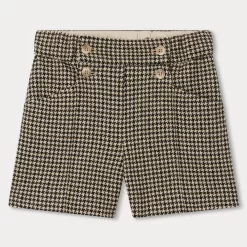 BONPOINT Diplome Houndstooth Shorts Beige