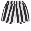 White Stripe Shorts Black/White