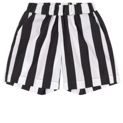 White Stripe Shorts Black/White