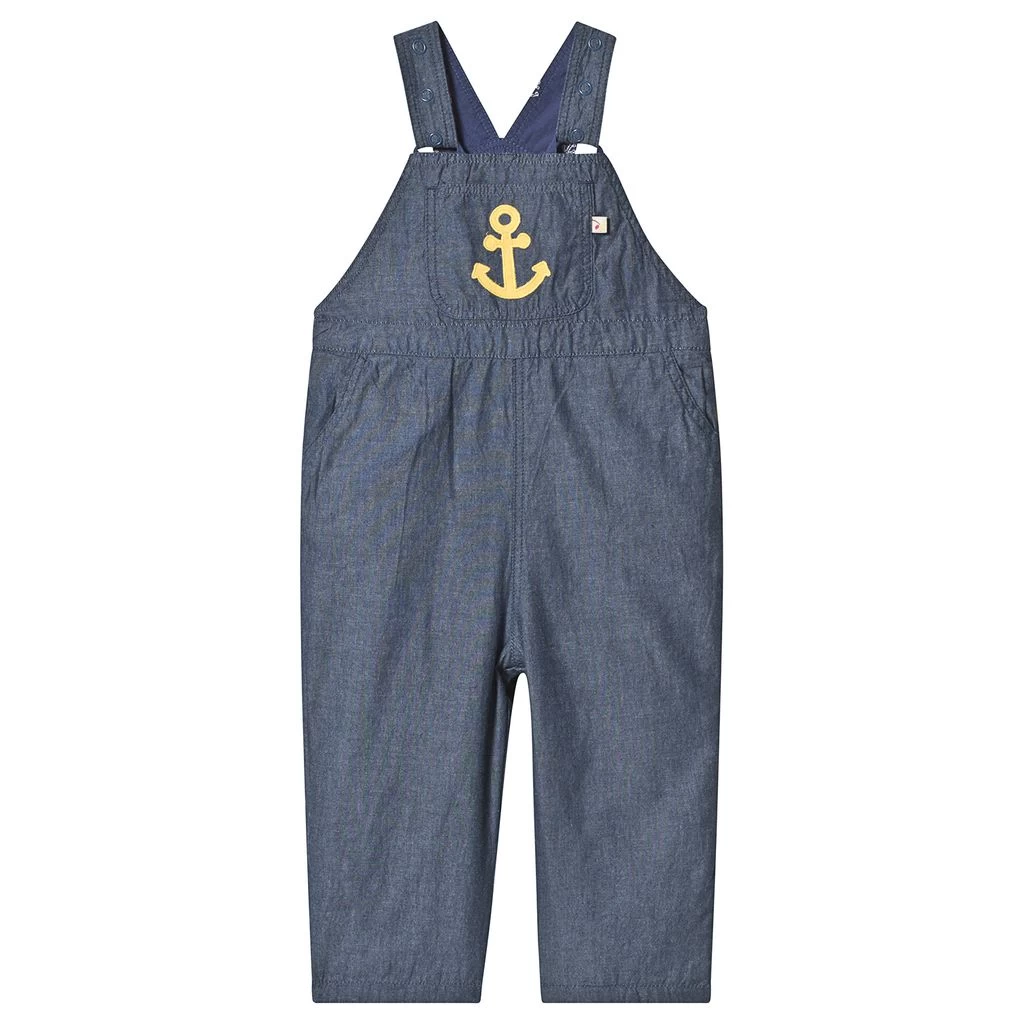 Frugi Little Tom Anchor Overalls Navy 2 Frugi Little Tom Anchor Overalls Navy - Image 2