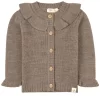 Flounce Knit Cardigan Wood Brown