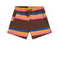 Mini Rodini Striped Sweatshorts Brown