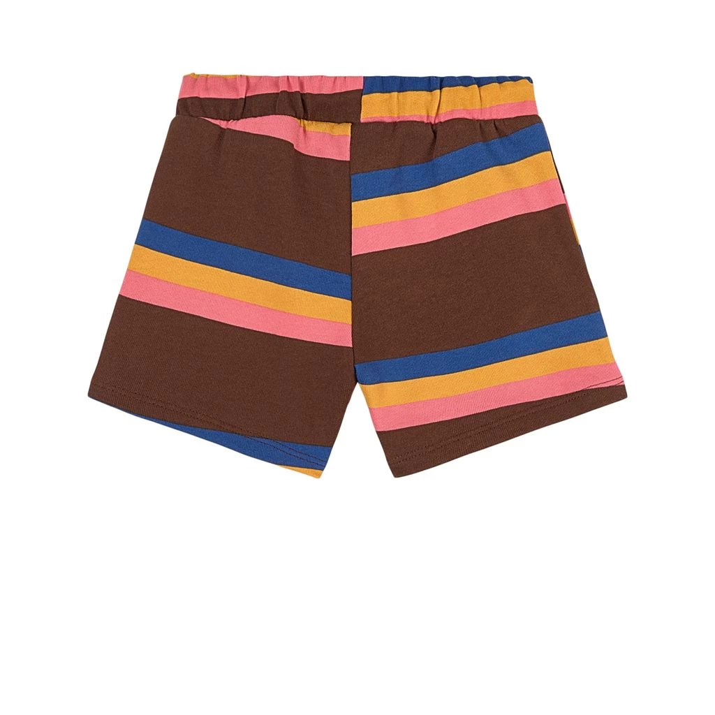 Mini Rodini Striped Sweatshorts Brown 2 Mini Rodini Striped Sweatshorts Brown - Image 2