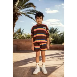 Mini Rodini Striped Sweatshorts Brown 8 Mini Rodini Striped Sweatshorts Brown -PETIT BATEAU Store 1024x1024 4778
