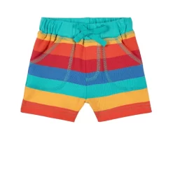 Frugi Little Stripy Shorts Rainbow Stripe