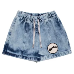 Denim Shorts Mottle Blue