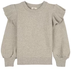 Ruffled Sweater Light Gray