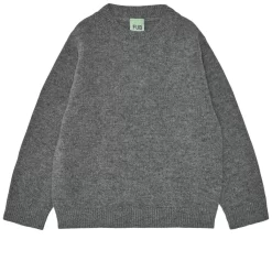 Knit Sweater In Lambswool Charcoal Melange