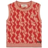 Bibaya Knitted Printed Vest Red