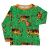 Småfolk T-Shirt With Tiger Print Green