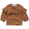 Ruffled T-Shirt Brown