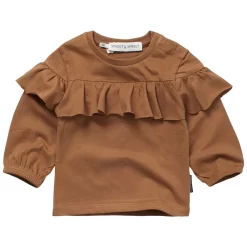 Ruffled T-Shirt Brown