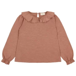 Long Sleeved T-Shirt With Collar Cocoa