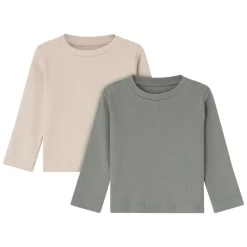 2-Pack Tia T-Shirts Off White/Sage Green