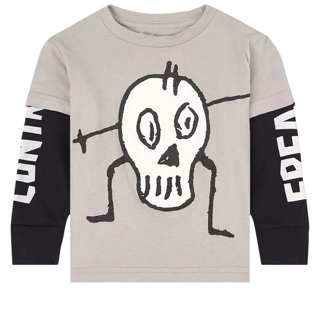Goofy Skull Graphic T-Shirt Gray 1 Goofy Skull Graphic T-Shirt Gray
