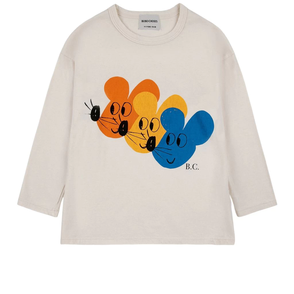Bobo Choses Mouse Long Sleeved T-Shirt Cream 1 Bobo Choses Mouse Long Sleeved T-Shirt Cream