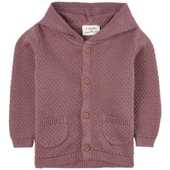 Fixoni Hooded Cardigan Grape Shake