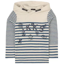 Ikks Striped Hoodie Off-white