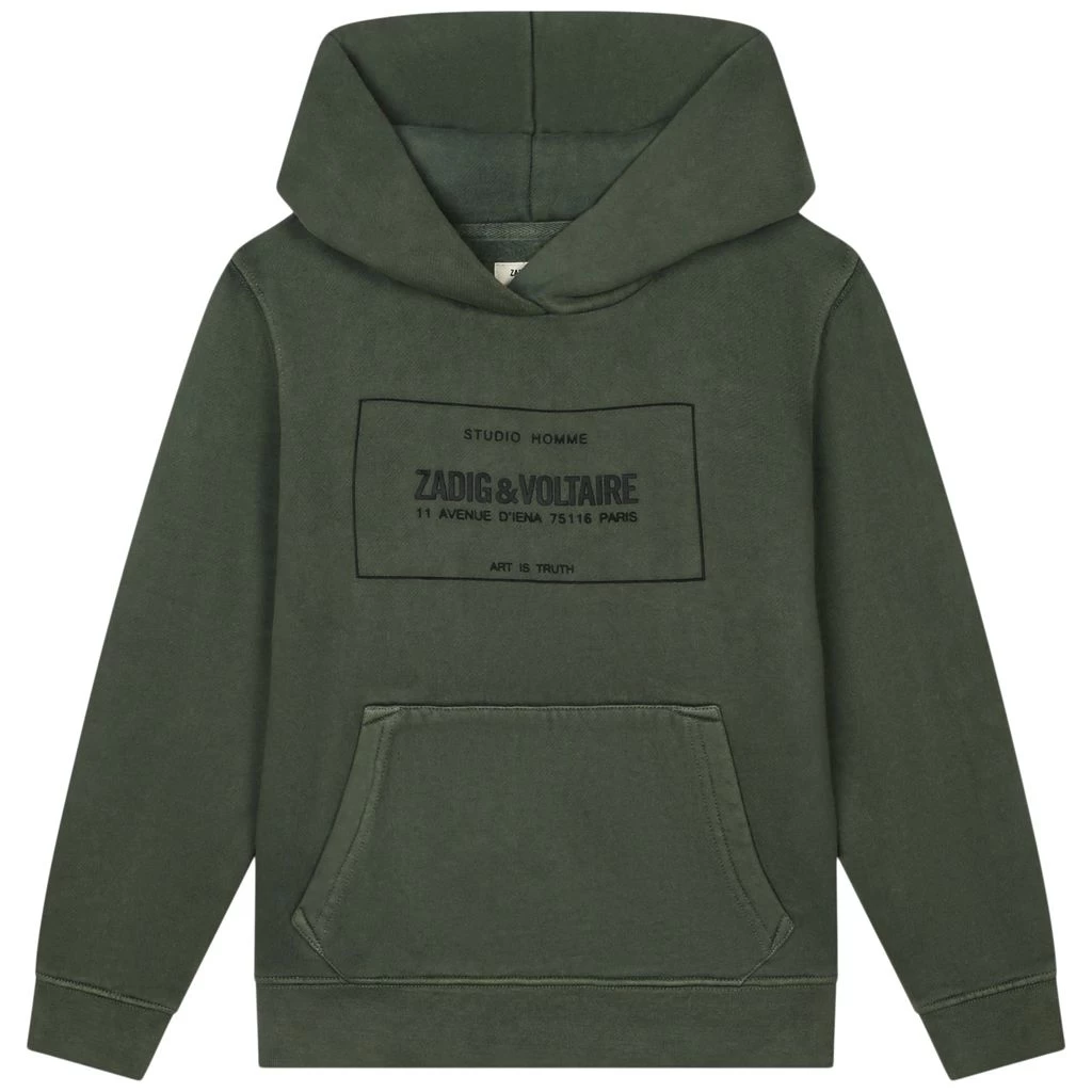 Zadig & Voltaire Branded Hoodie Green 1 Zadig & Voltaire Branded Hoodie Green