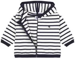 PETIT BATEAU Striped Zip-up Hoodie Marshmallow/Smoking -PETIT BATEAU Store 1024x1024 831