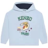 Kenzo Branded Hoodie Pale Blue