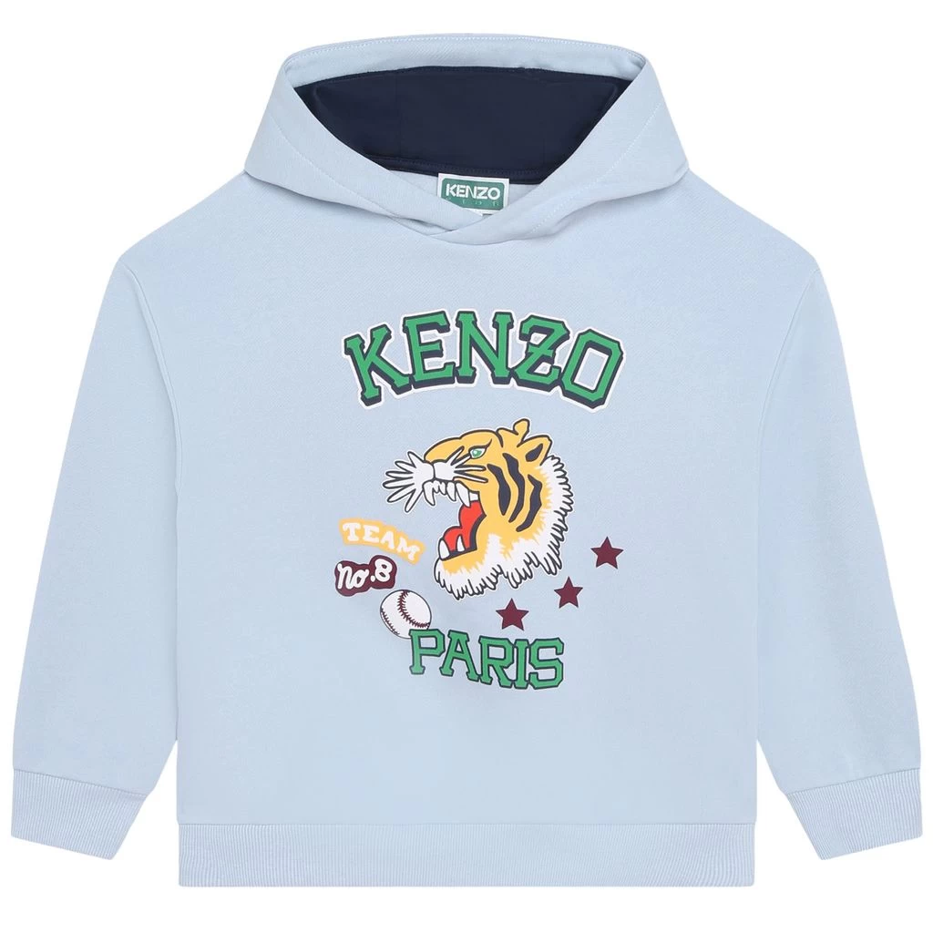 Kenzo Branded Hoodie Pale Blue 1 Kenzo Branded Hoodie Pale Blue
