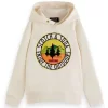 Scotch & Soda Branded Graphic Hoodie Cream