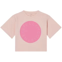 Stella McCartney Kids Branded T-Shirt Pale Pink
